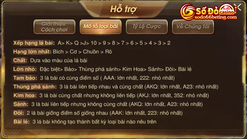 Các loại bài trong Liêng Online