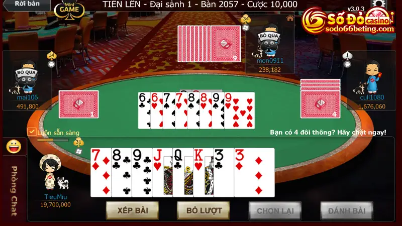 Xem cách đánh bài của từng tay chơi để bắt chiến thắng